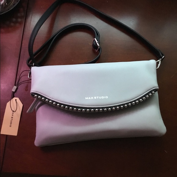 Max Studio Handbags - NWT Max Studio gray and black clutch bag